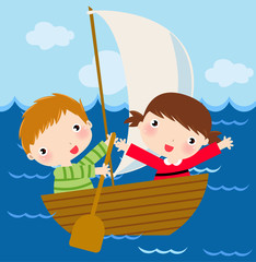 Fototapeta premium cute boat