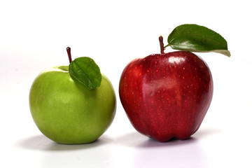 Fresh apples on white
