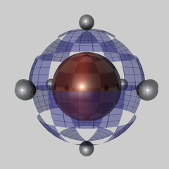 Designelement - Thema Globalisierung - isoliert - 3D