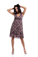 Full length of a beautiful young lady in  dress