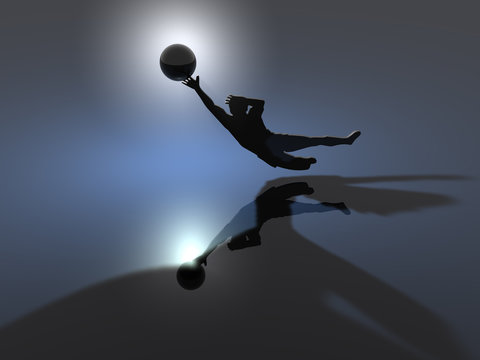 Illustration zum Thema Fu&szlig;ball - 3D