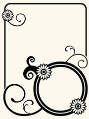 Ornate floral page design, vector image
