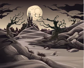 Tuinposter Horror landschap. Cartoon en vector illustratie. © ddraw