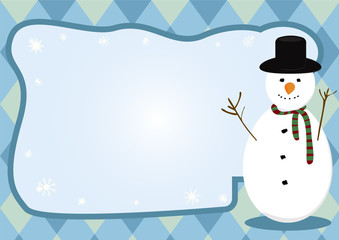 Christmas card with Snowman