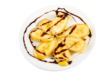 banana with chocolate sauce