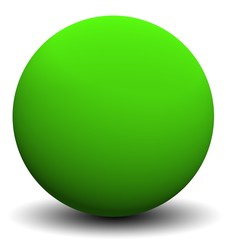 3d green sphere isolated on white