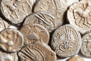 Fototapeta na wymiar antique silver gaul coins