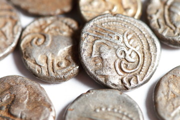 antique silver gaul coins