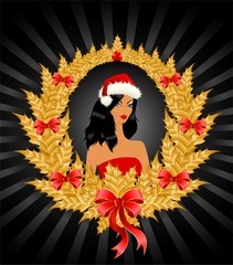 snow Maiden on a background for Christmastides