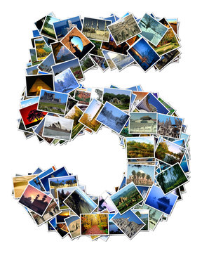 All over the world photo font 5 with 210 original pictures