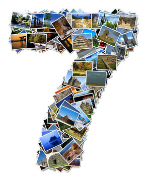 All over the world photo font 7 with 210 original pictures