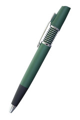 Green Ballpoint Pen; isolated, clipping path