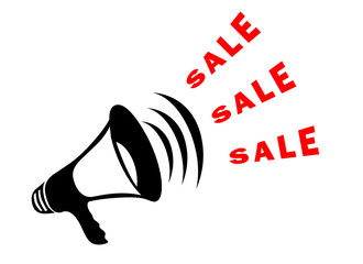 Sale announcement symbol with megaphone