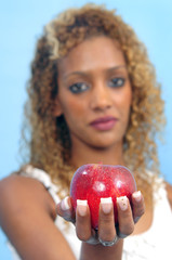 Young lady with apple