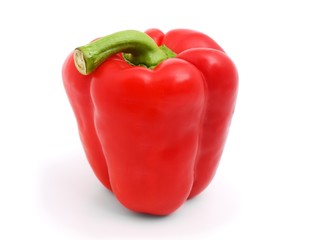 Ripe red peppers isolated