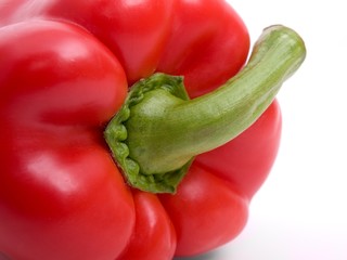 Ripe red peppers isolated