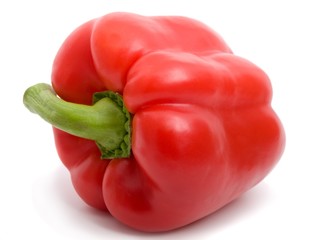 Ripe red peppers isolated