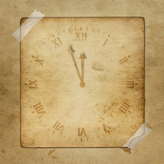 Antique clock face with hours on the abstract background