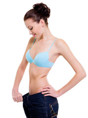Fototapeta premium Beautiful female Losing Weight