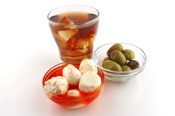 mozzarella cheese served