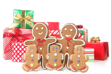 Gingerbread Family at Christmas Time