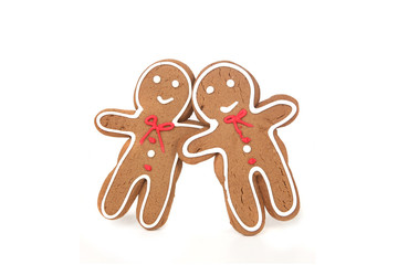 Gingerbread Couple Leaning Into Eachother in Love