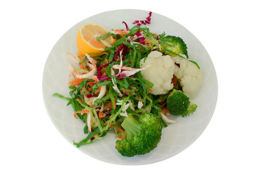 broccoli ,cauliflower and salad