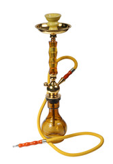 Yellow Hookah on the white background. (isolated)