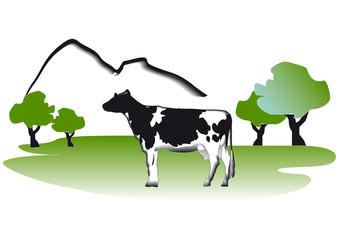 vaca en el prado