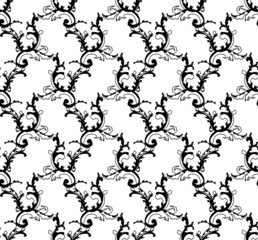 Curled floral seamless