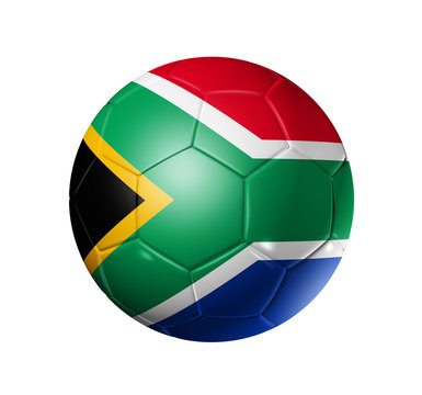 Soccer Football Ball With South Africa Flag