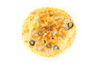 mushrooms olives and potatoes omelette