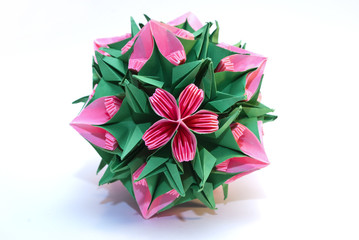Origami kusudama "Roses and thorns"
