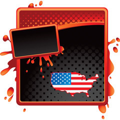 american flag red and black halftone grungy ad