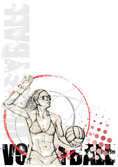 volleyball circle poster background