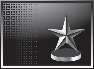 Silver star black halftone advertisement