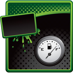 gas icon green and black halftone grungy ad