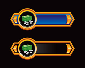 money stack blue and black arrows