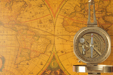 Fototapeta na wymiar Old-age compass