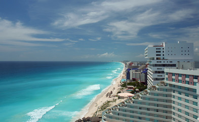 Cancun aerial beach view
