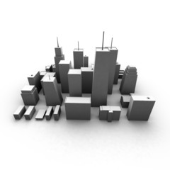 3d render of a city model