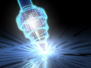 Abstrakte Darstellung eines Nano Mikroskopes - 3D