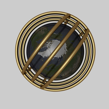 Designelement - Thema Globalisierung - isoliert - 3D