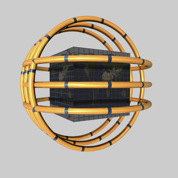 Designelement - Thema Globalisierung - isoliert - 3D