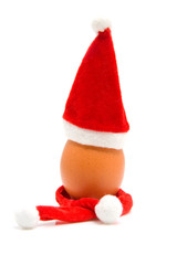 Decorated christmas egg over white background