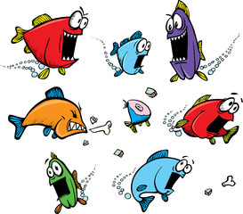 School of voracious fish