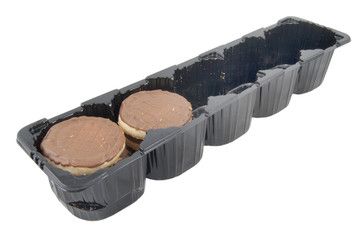 biscuits in packaging isolated on white background