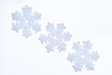 Three glass snowflakes