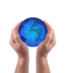 Globe in hands