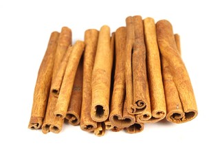 Cinnamon bark isolated on a white background.